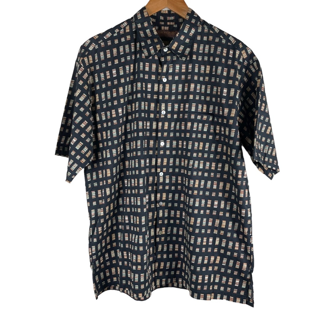 Tori Richard Vintage 100% Cotton Lawn Hawaiian Camp Short Sleeve Shirt in Large